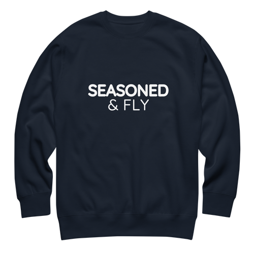 Seasoned & Fly sweatshirt in Navy, front